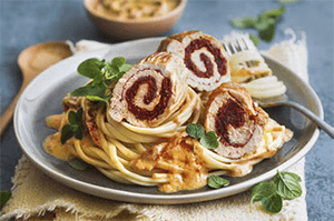 Linguine mit Puten-Involtini