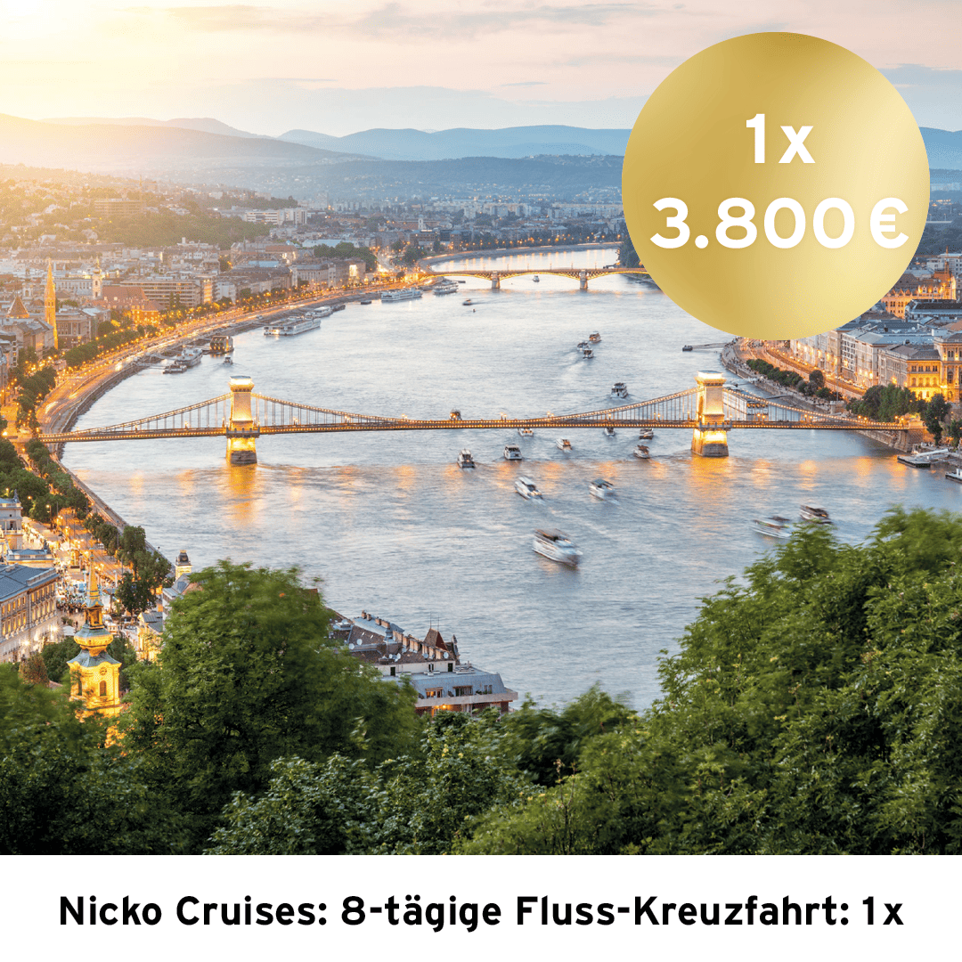 Hauptgewinn: 8-tätige Fluss-Kreuzfahrt von Nicko-Cruises