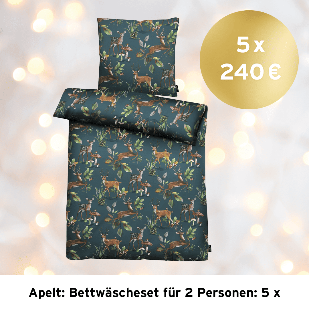 Gewinnen Sie mit etwas Glück 5x ein Bettwäscheset für 2 Personen von Apelt