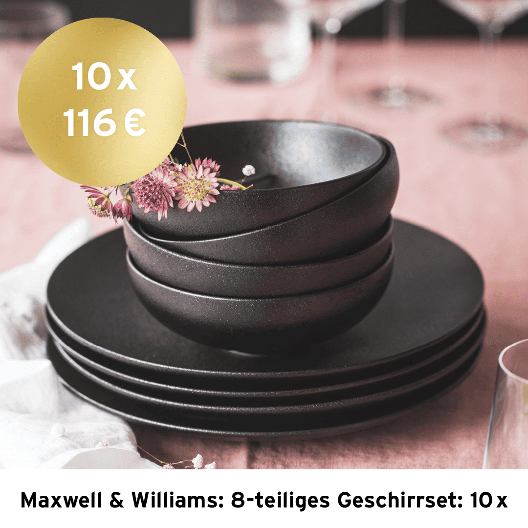 Gewinnen Sie mit etwas Glück 10x ein 8-teiliges Geschirrset von Maxwell & Williams