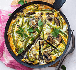 Frittata mit Paprika, Champignons & Fenchel