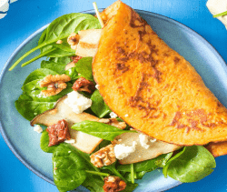 Linsen-Tomatenpfannkuchen mit Spinat Linsen-Tomatenpfannkuchen mit Spinat